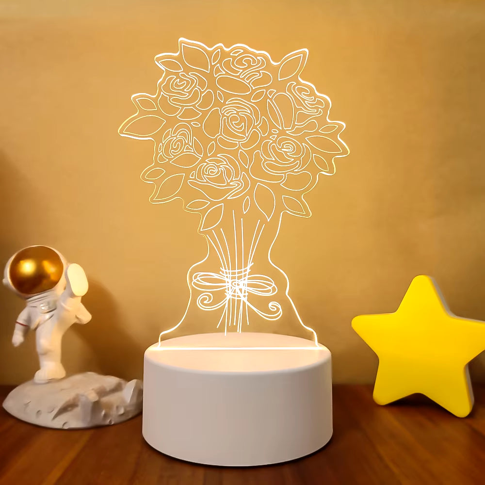 Transform Your Space with the 3D LED Night Light - A Creative Illusion Lamp for Home Decor