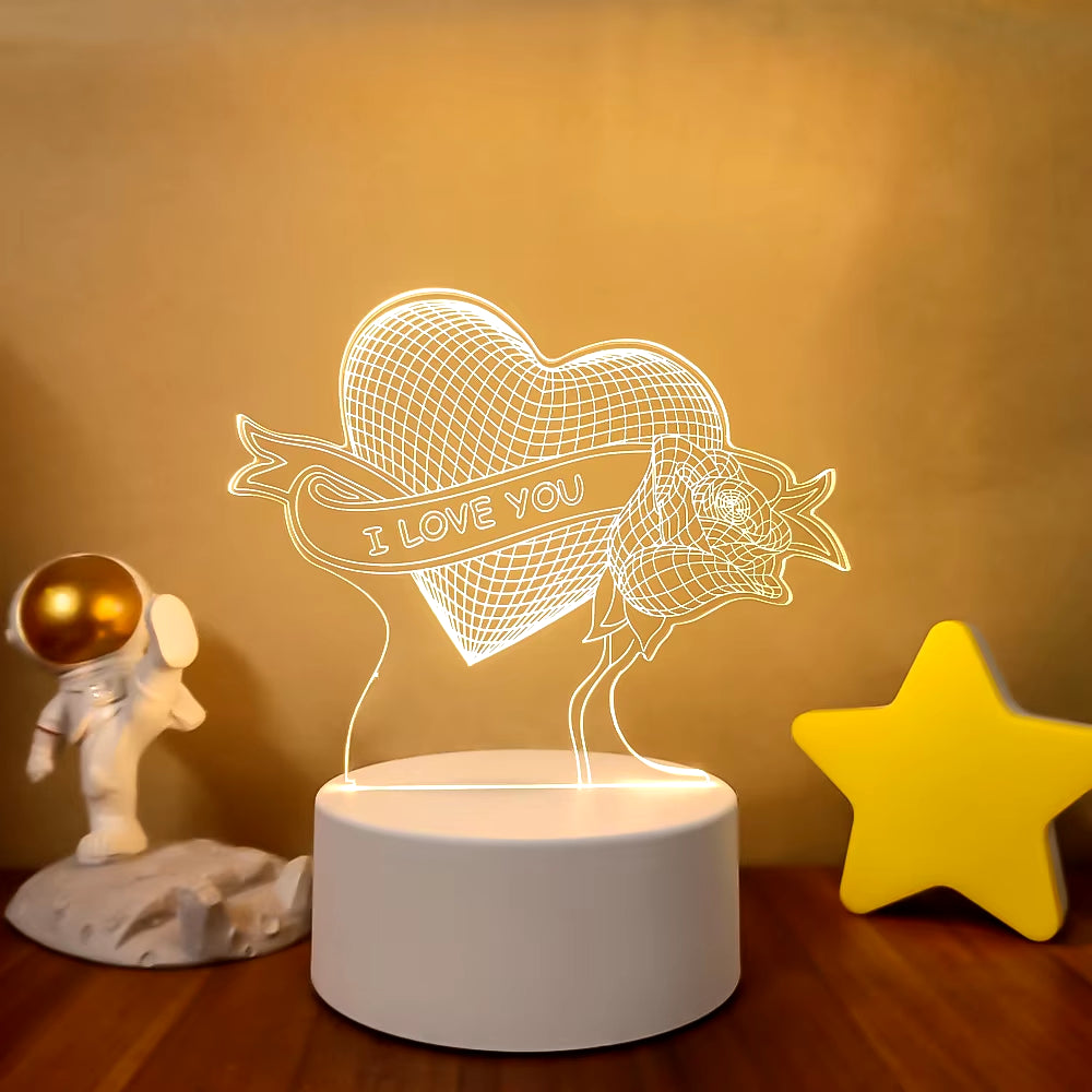 Transform Your Space with the 3D LED Night Light - A Creative Illusion Lamp for Home Decor
