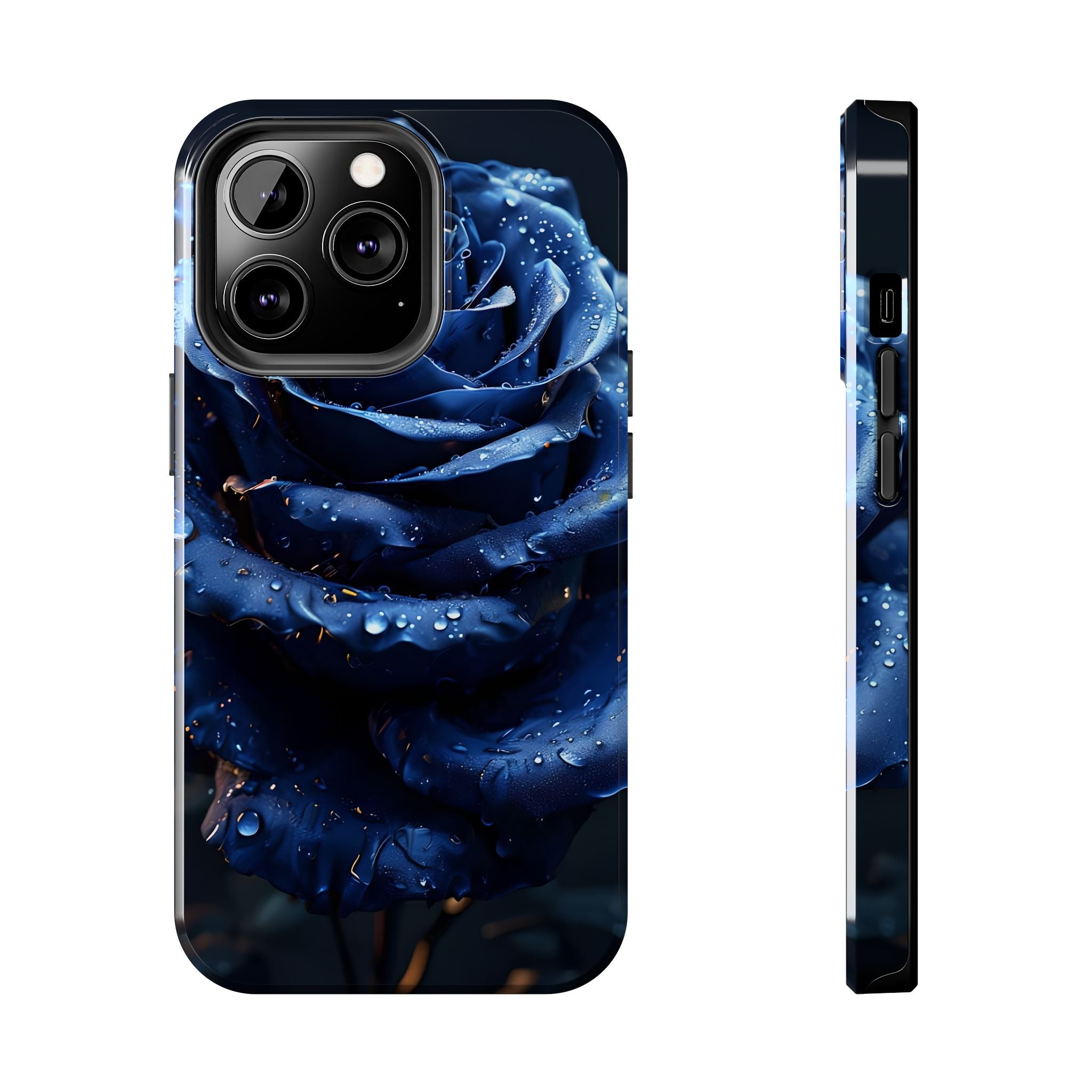 iPhone 17 Pro Max Tough Phone Case - Elegant Blue Rossy Design