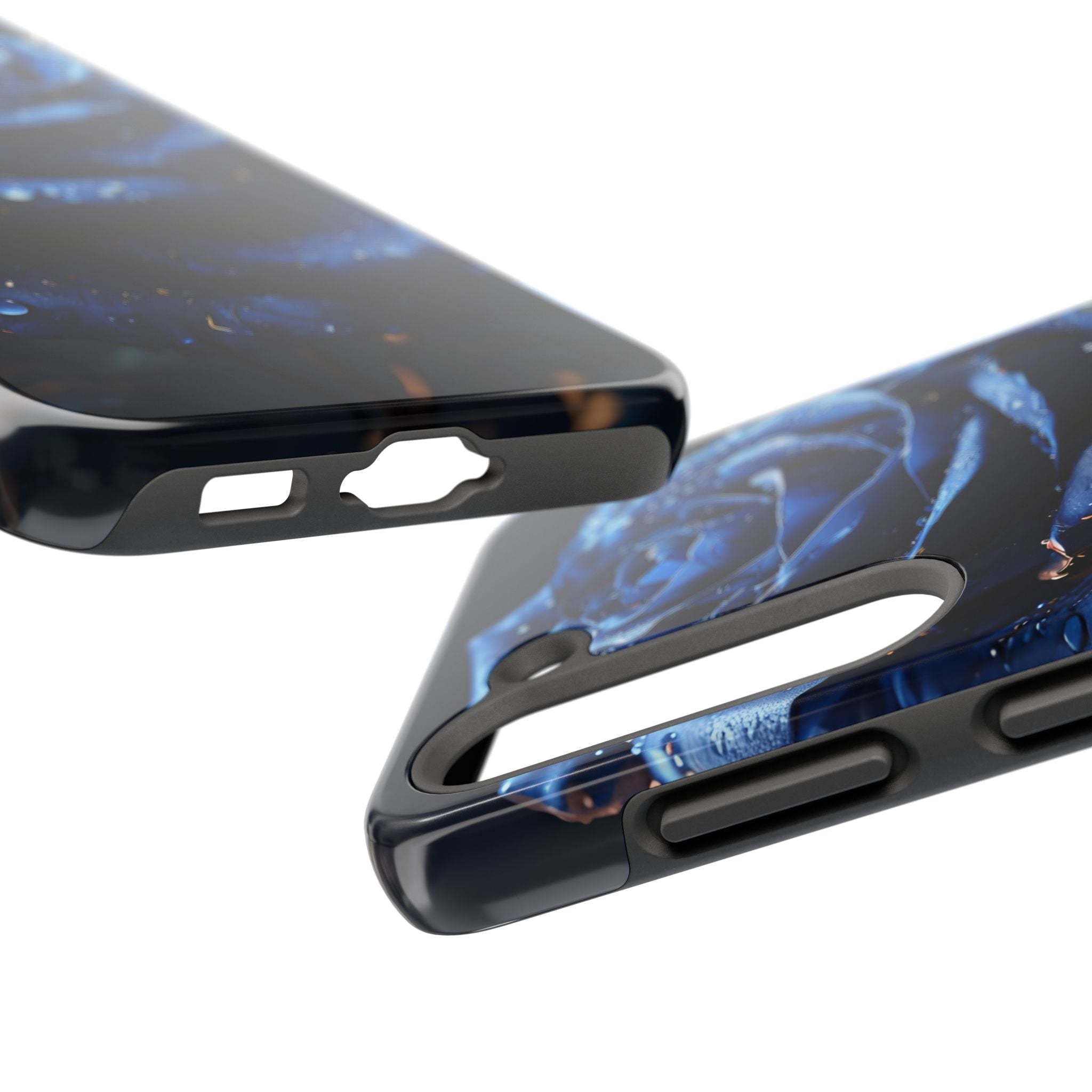 iPhone 17 Pro Max Tough Phone Case - Elegant Blue Rossy Design