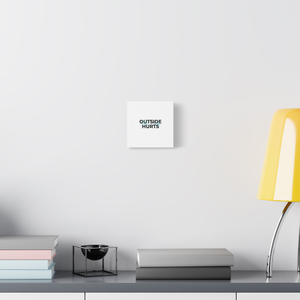 OUTSIDE HURTS Canvas Wall Art | Wind-Chill Minimalism, winter meme