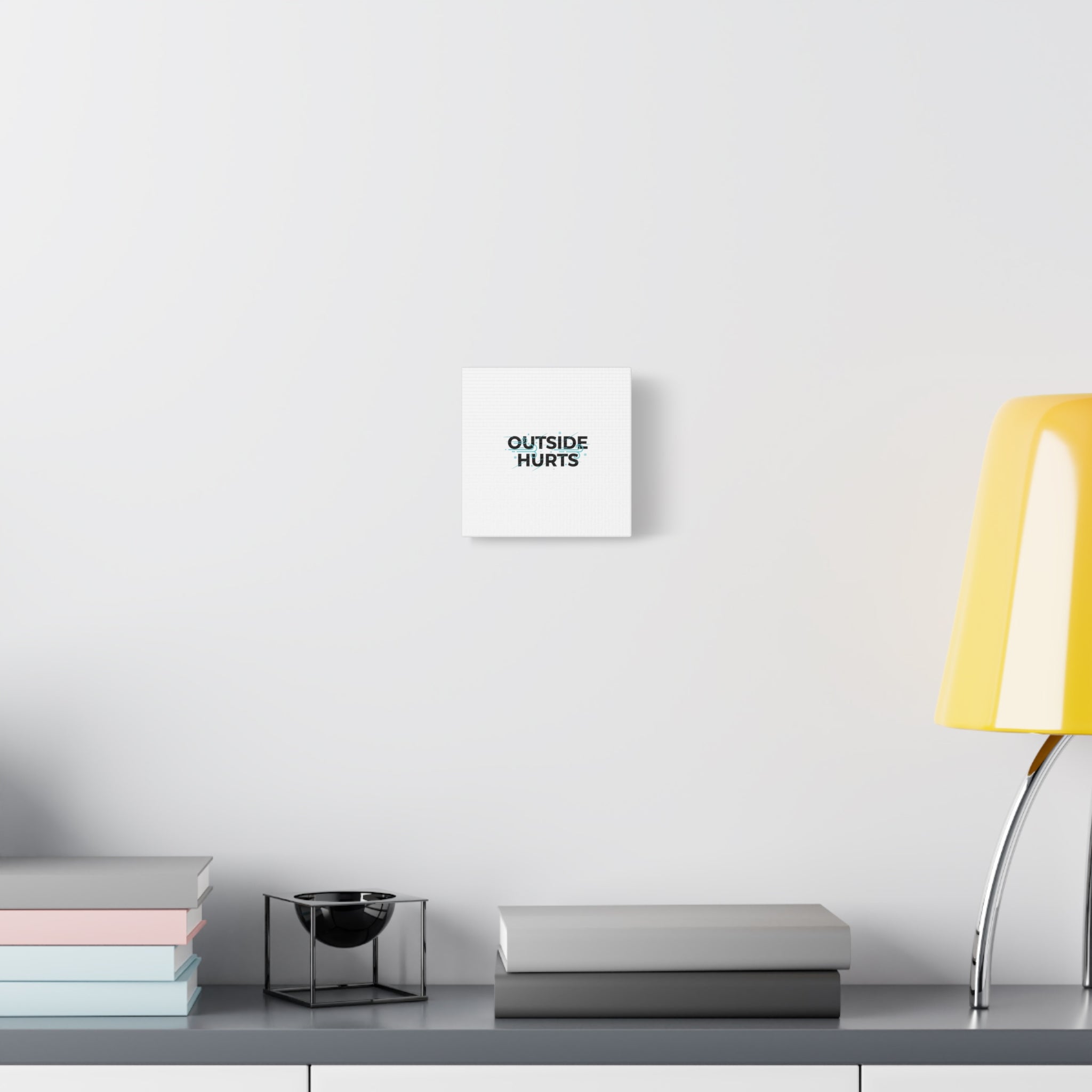 OUTSIDE HURTS Canvas Wall Art | Wind-Chill Minimalism, winter meme