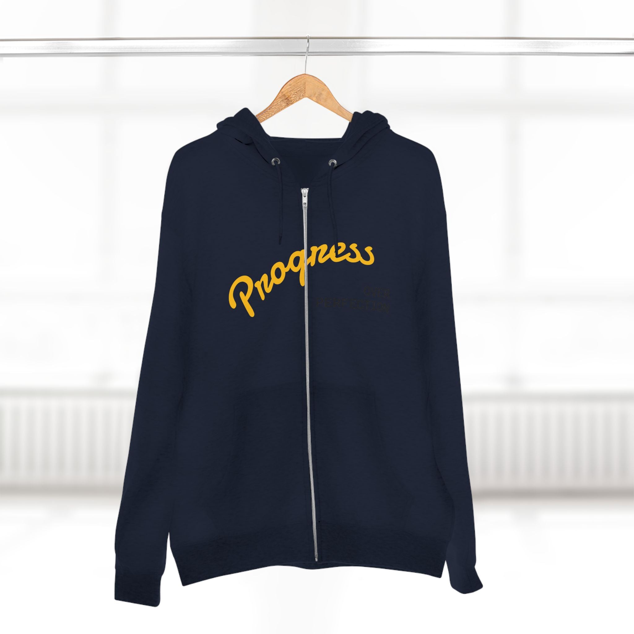 Progress Over Perfection hoodie | Motivational Zip Hoodie, Progress Is Made Quote