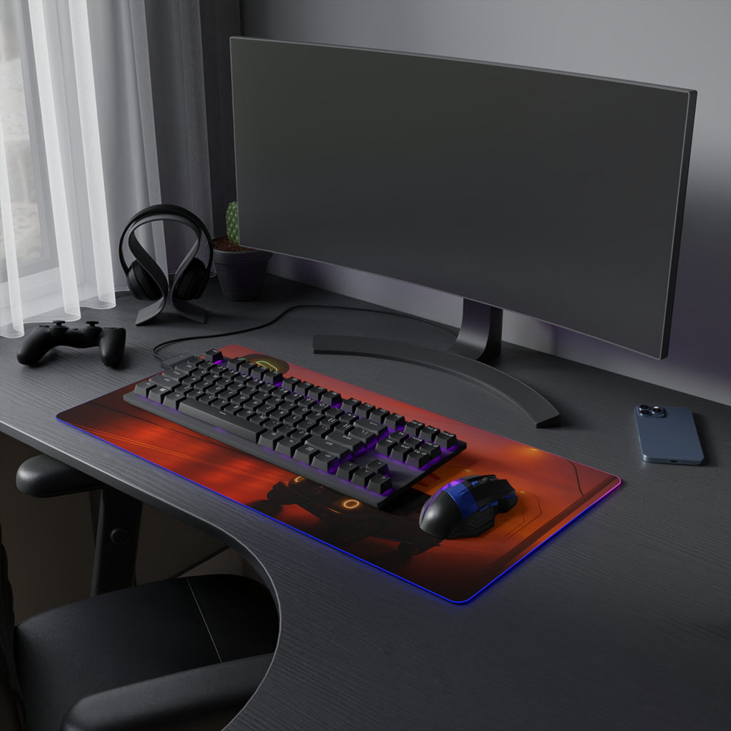 Retro Diner RGB Gaming Mouse Pad Neon LED Desk Mat Arcade Aesthetic Setup Gamer Gift Large Mousepad for Office and Desk Decor