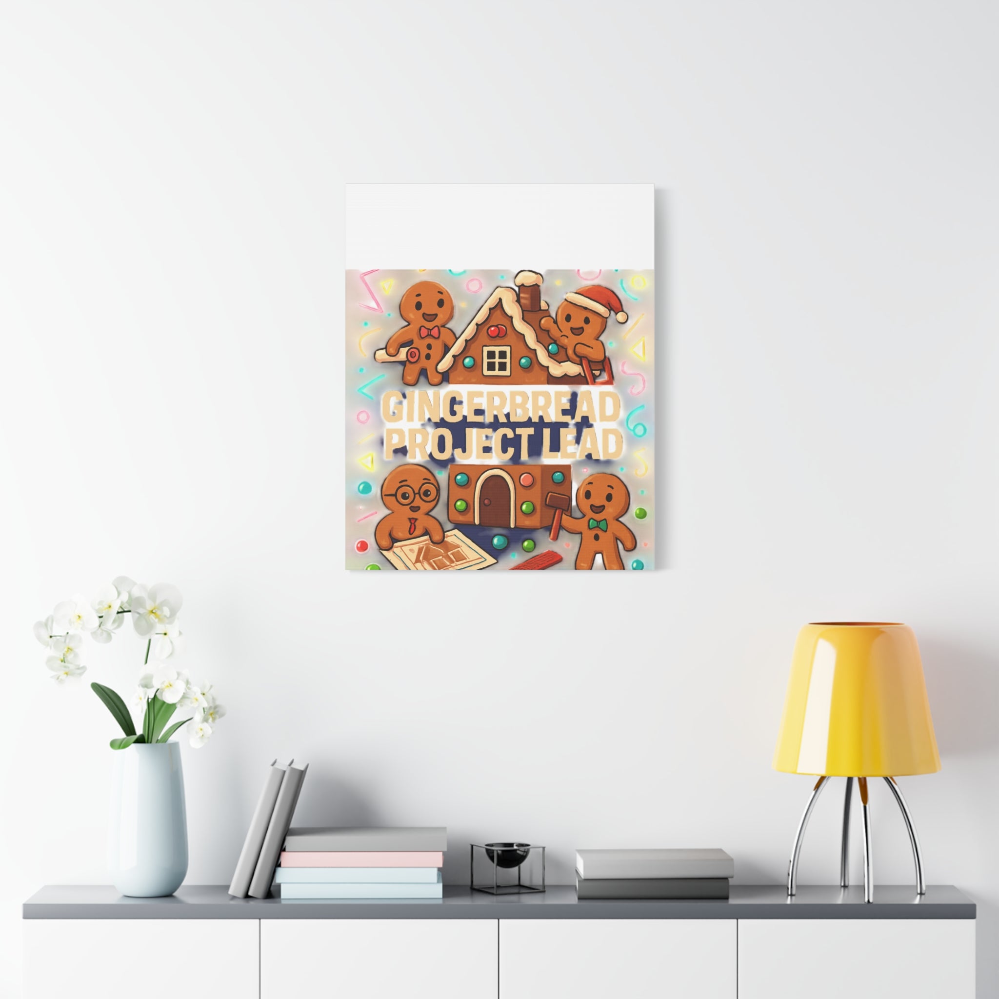 Gingerbread Project Lead Canvas Art — Holiday Kitchen Wall Decor