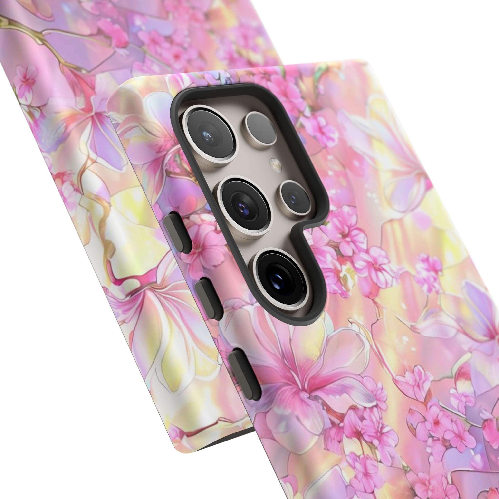 Floral Elegance Tough Phone Case – Dual-Layer Protection for iPhone 17/16/15 & Samsung | Glossy or Matte Finish | Morphesa