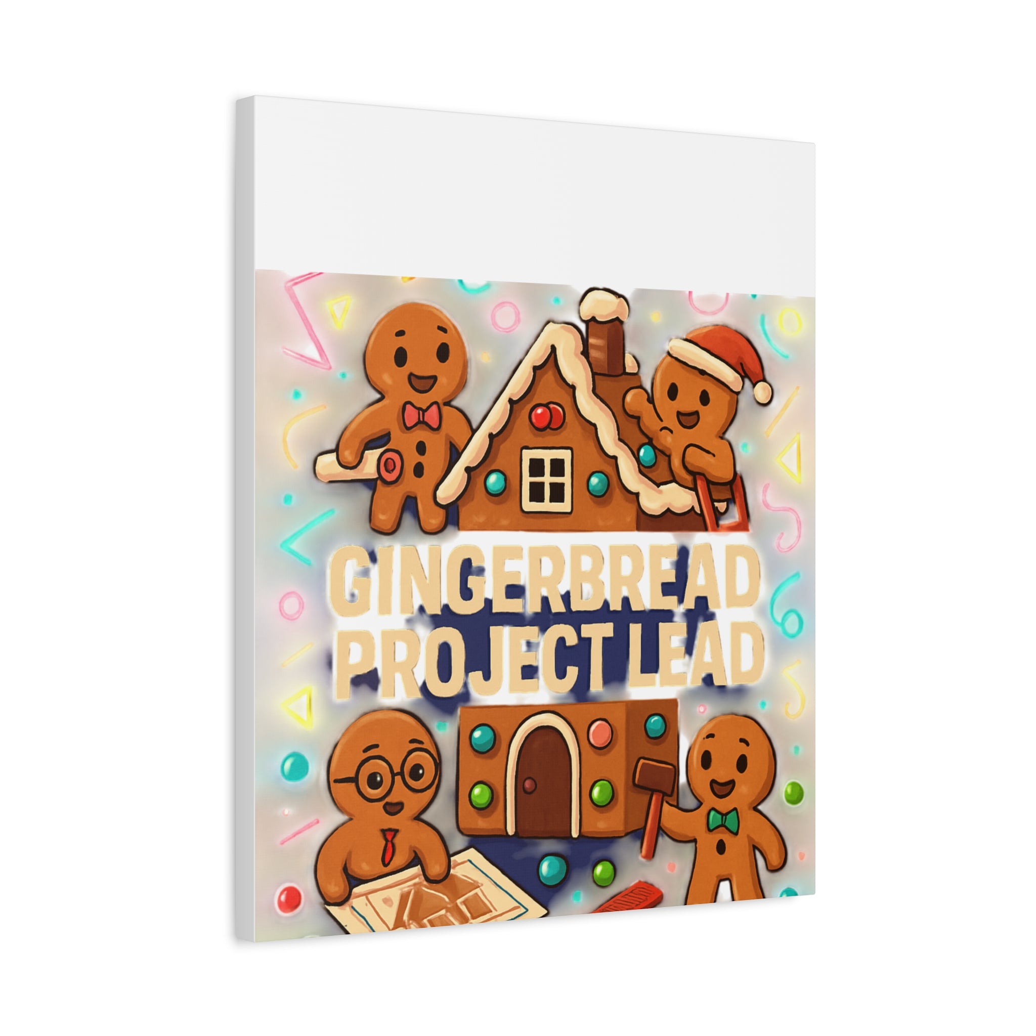 Gingerbread Project Lead Canvas Art — Holiday Kitchen Wall Decor