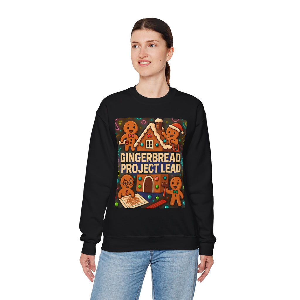 Gingerbread Project Lab Sweatshirt — Cute Holiday Cookie House Crewneck