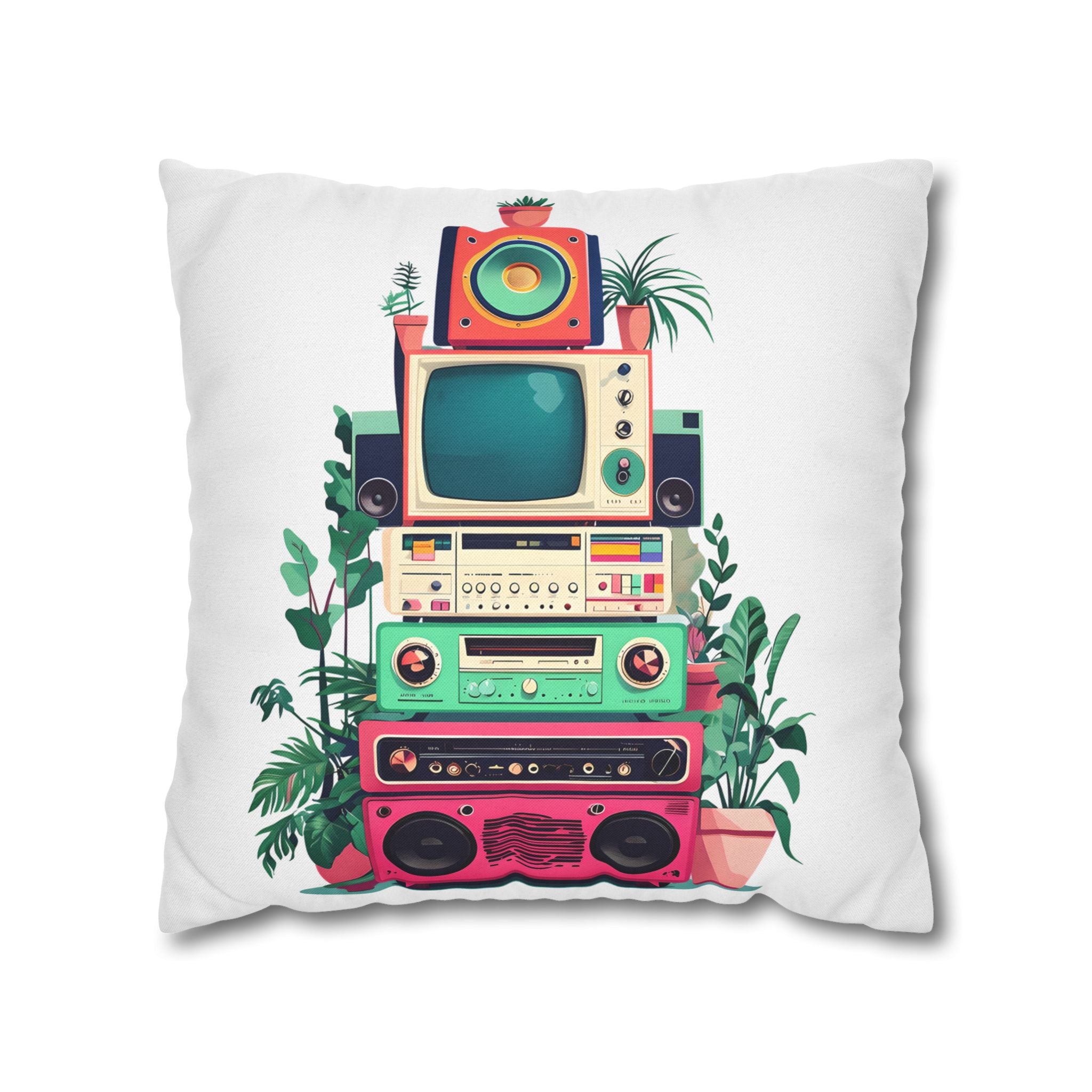 Spun Polyester Square Pillowcase