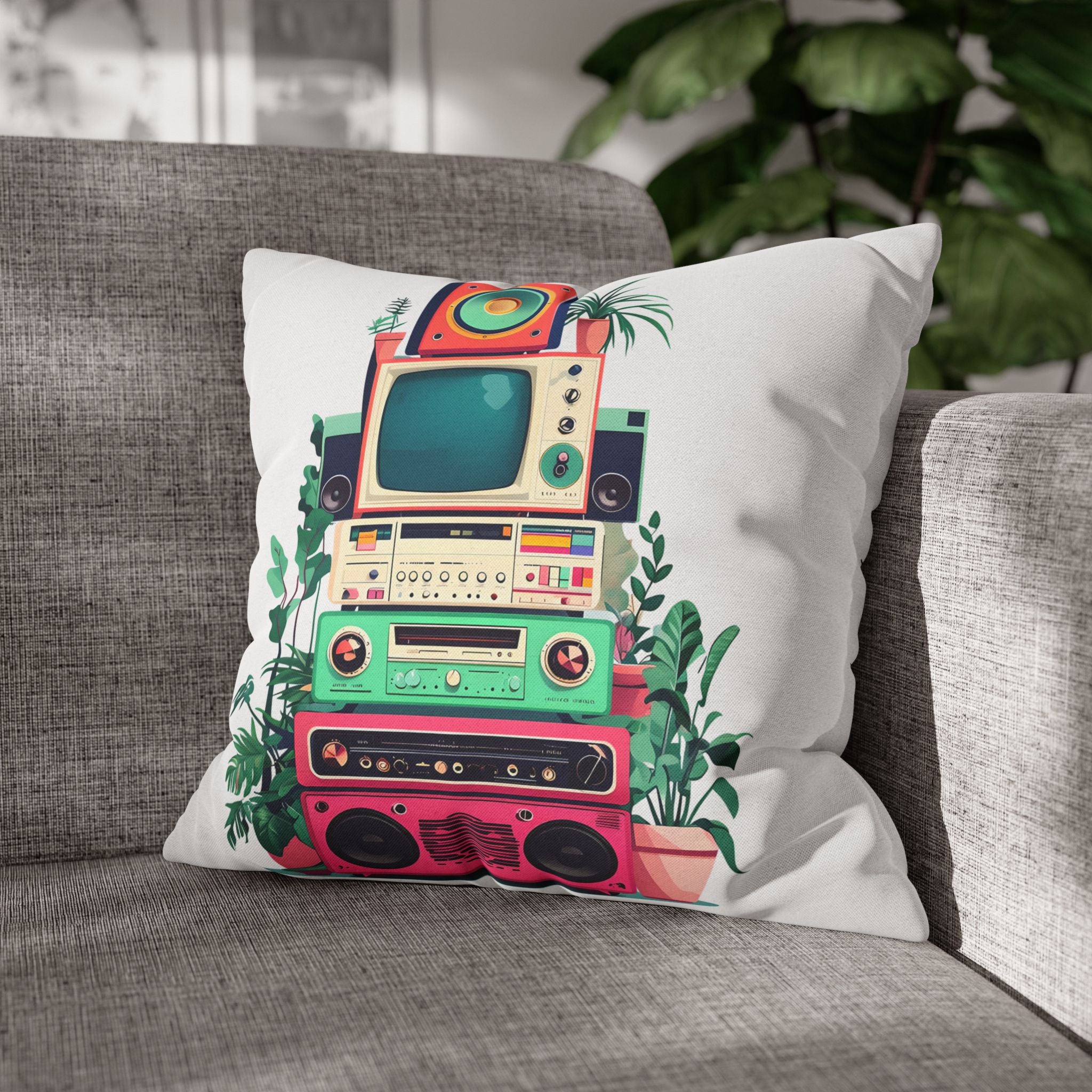 Spun Polyester Square Pillowcase