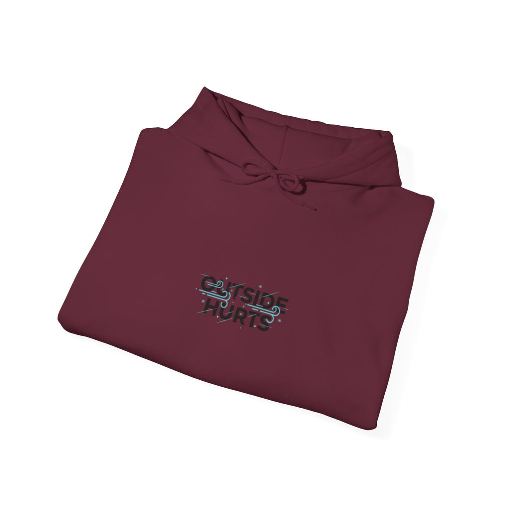 OUTSIDE HURTS Hoodie | wind-chill minimalism, winter meme