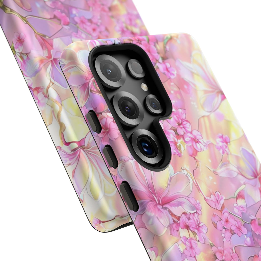 Floral Elegance Tough Phone Case – Dual-Layer Protection for iPhone 17/16/15 & Samsung | Glossy or Matte Finish | Morphesa