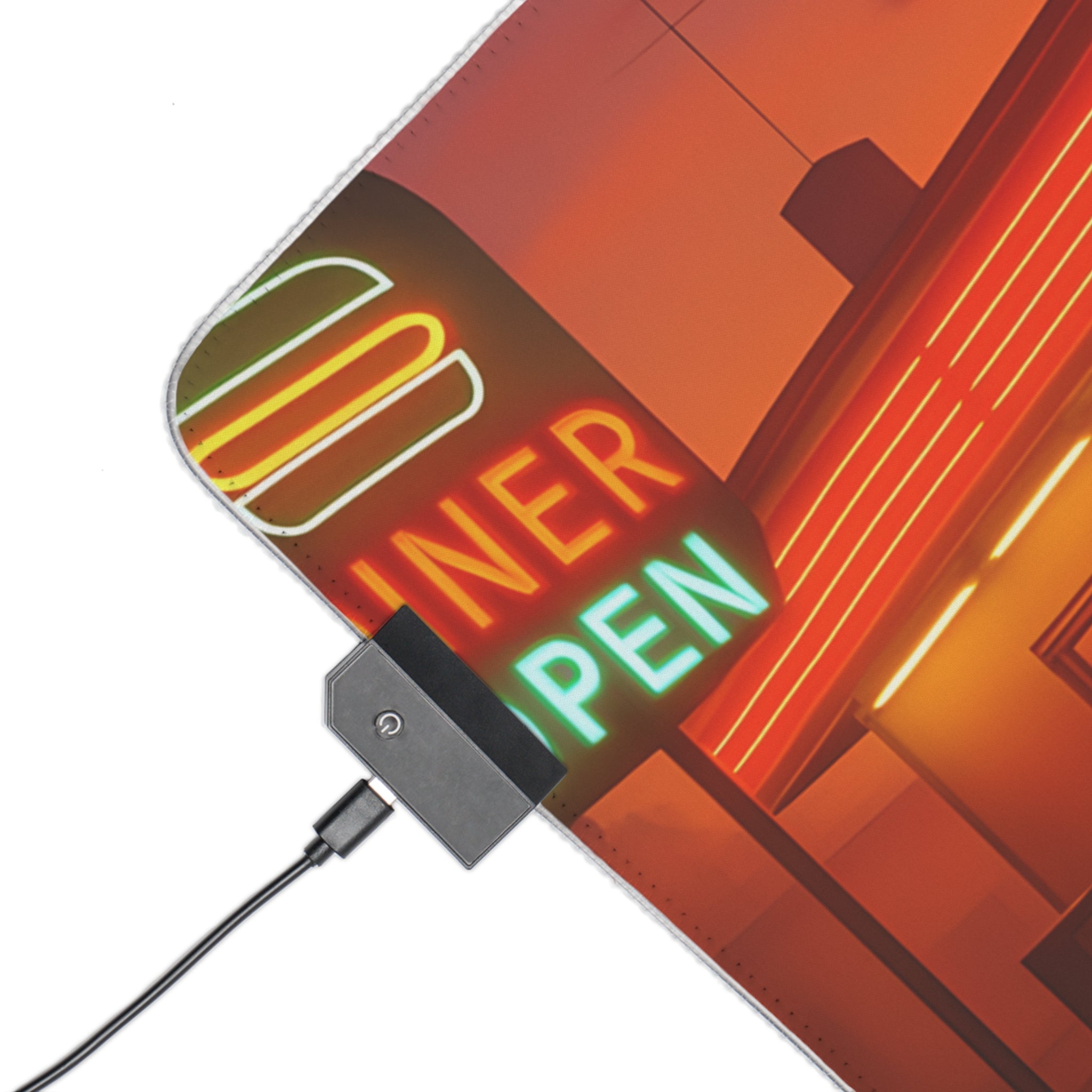 Retro Diner RGB Gaming Mouse Pad Neon LED Desk Mat Arcade Aesthetic Setup Gamer Gift Large Mousepad for Office and Desk Decor