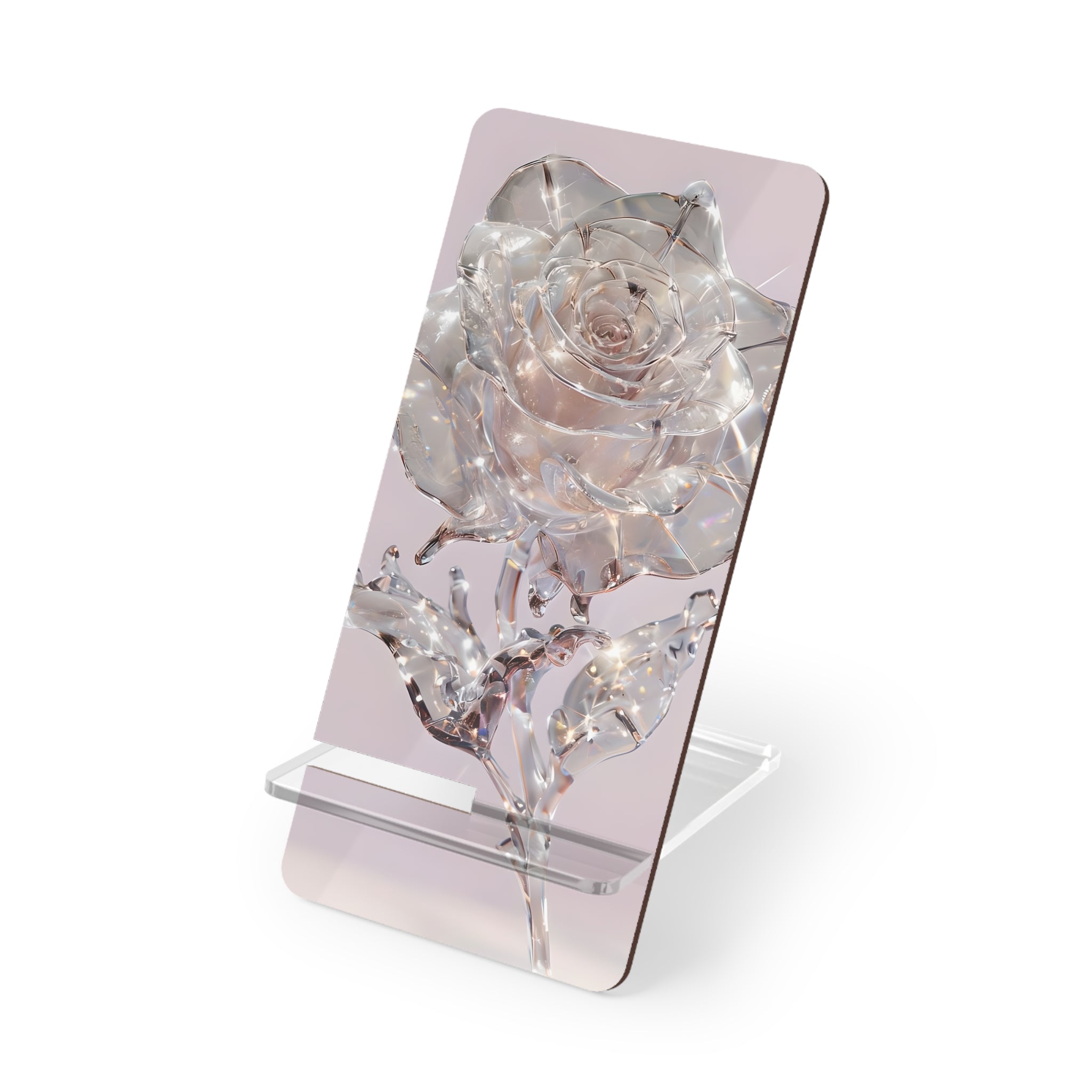 Elegant Floral Smartphone Stand, Crystal Rose Display Holder, Desk Organizer, Gift for Her, Home Decor, Phone Accessory