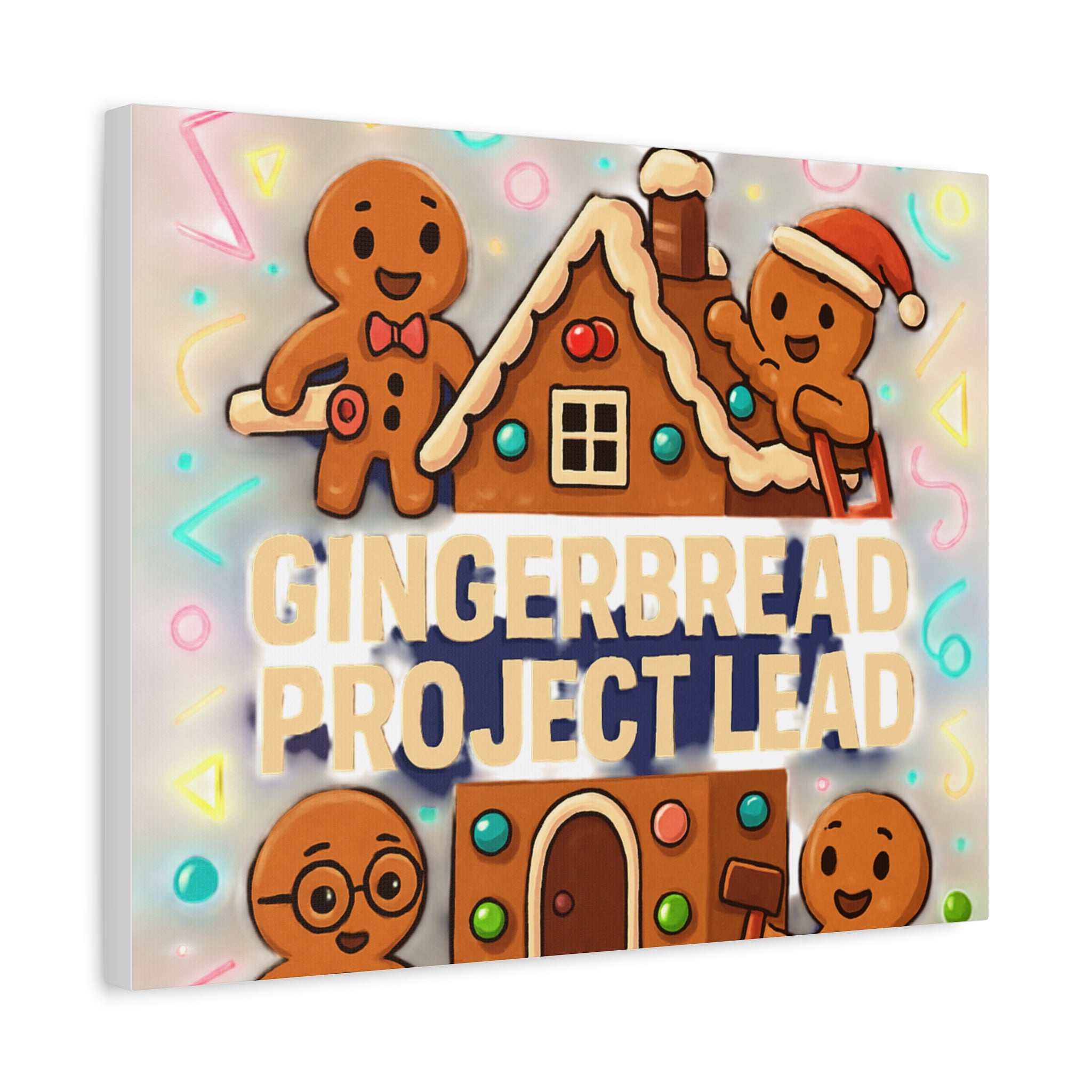 Gingerbread Project Lead Canvas Art — Holiday Kitchen Wall Decor