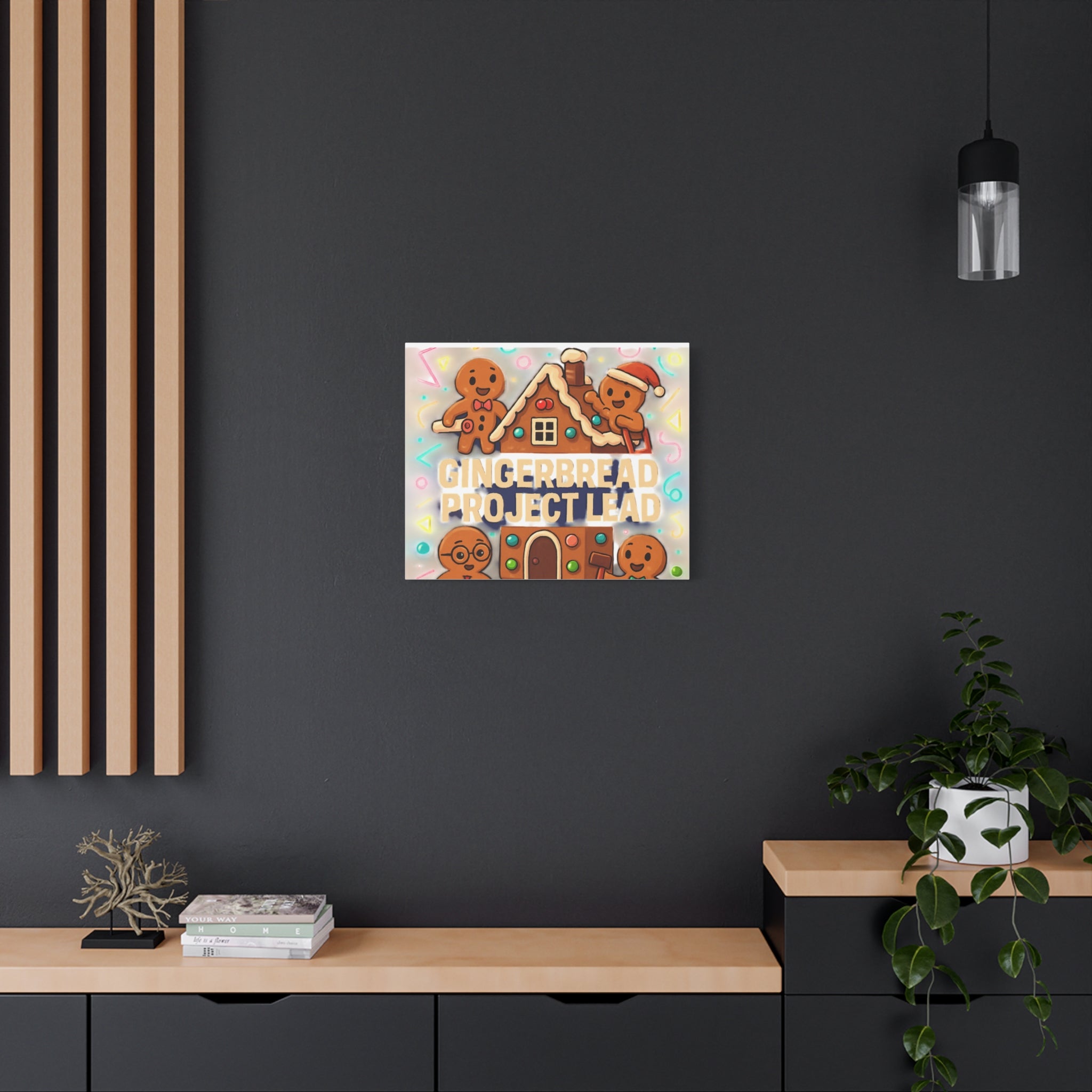 Gingerbread Project Lead Canvas Art — Holiday Kitchen Wall Decor