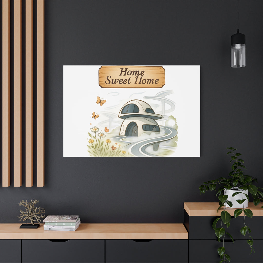 Home Sweet Home Canvas Wall Art — Cozy Cottage Matte Stretched Canvas