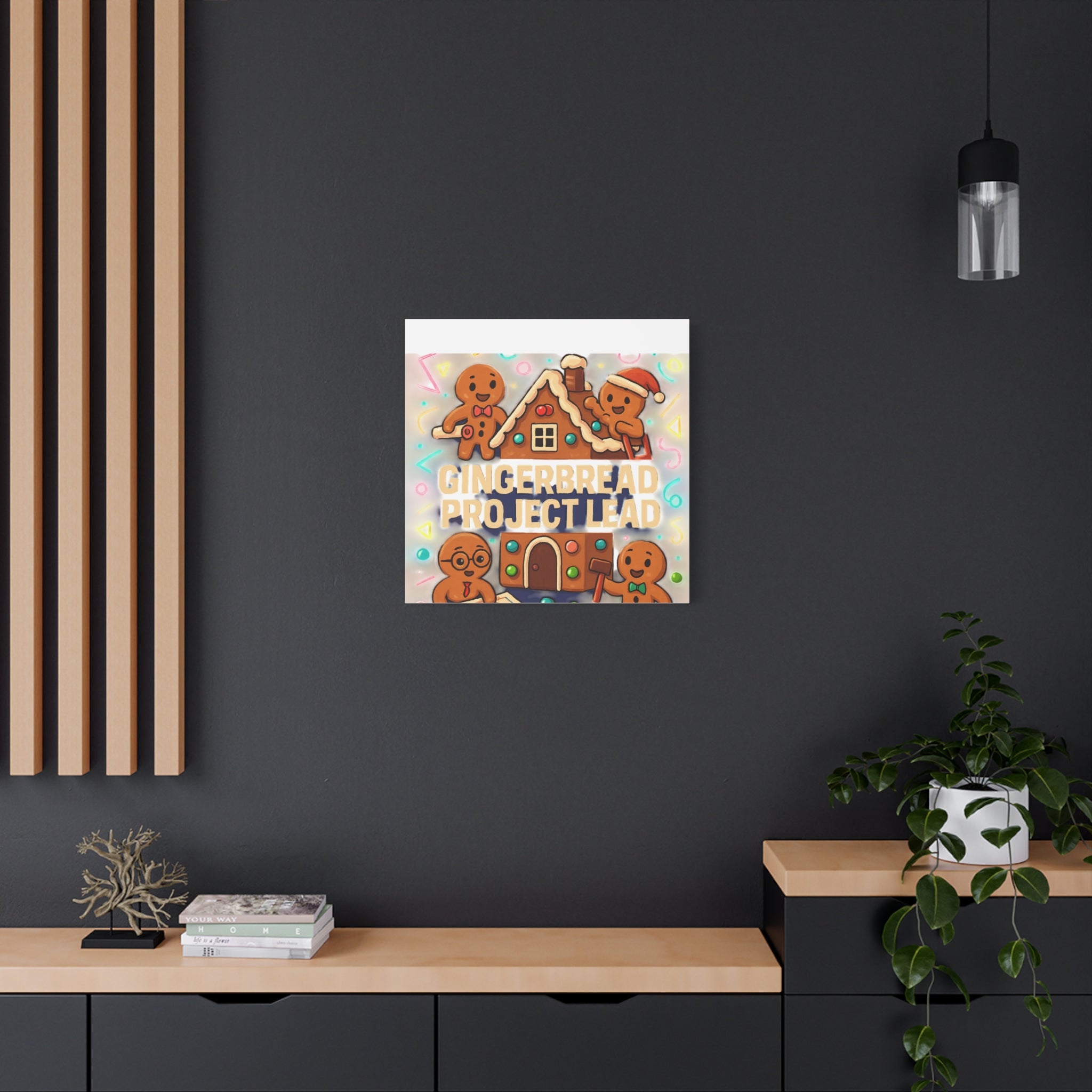 Gingerbread Project Lead Canvas Art — Holiday Kitchen Wall Decor