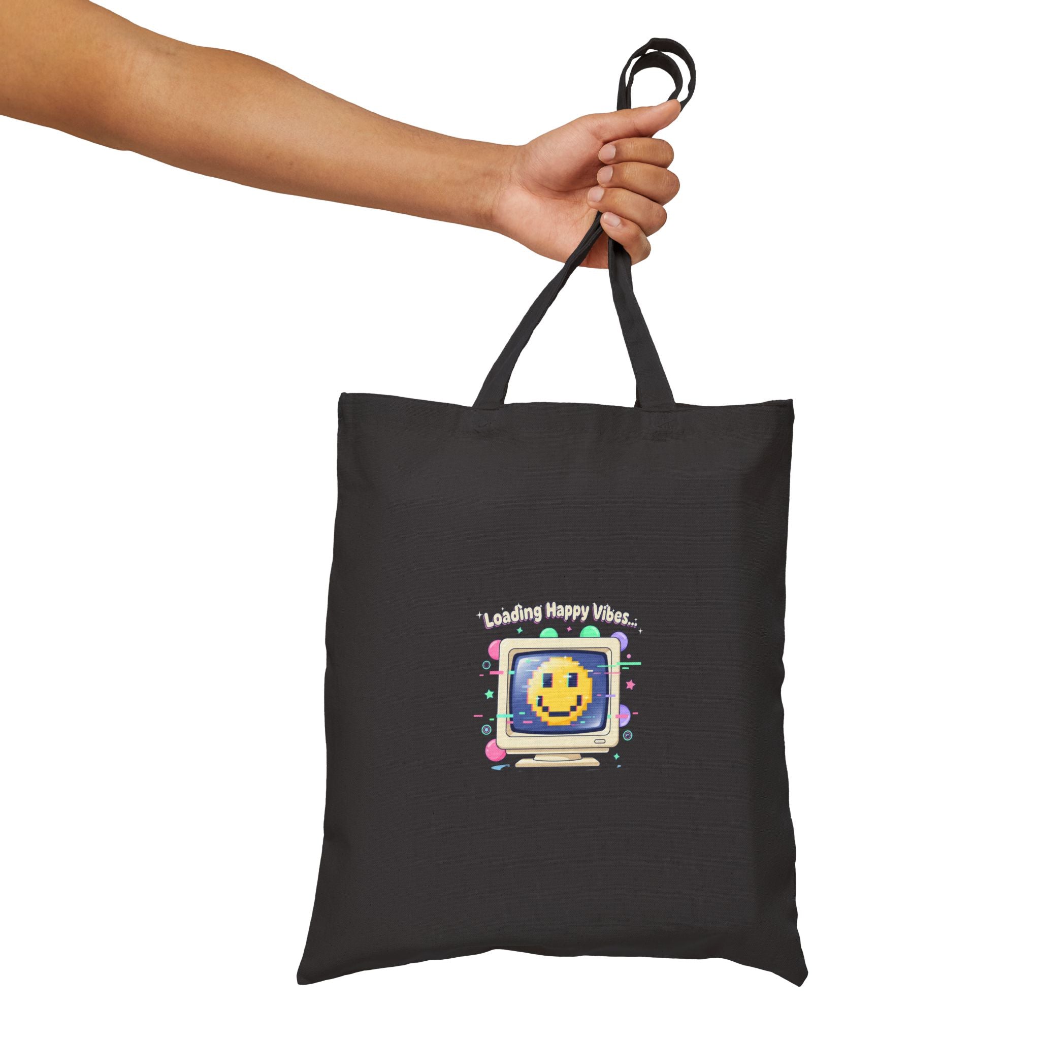 Smiley Retro OS Popup Tote, Y2K Pixel Tech Nostalgia
