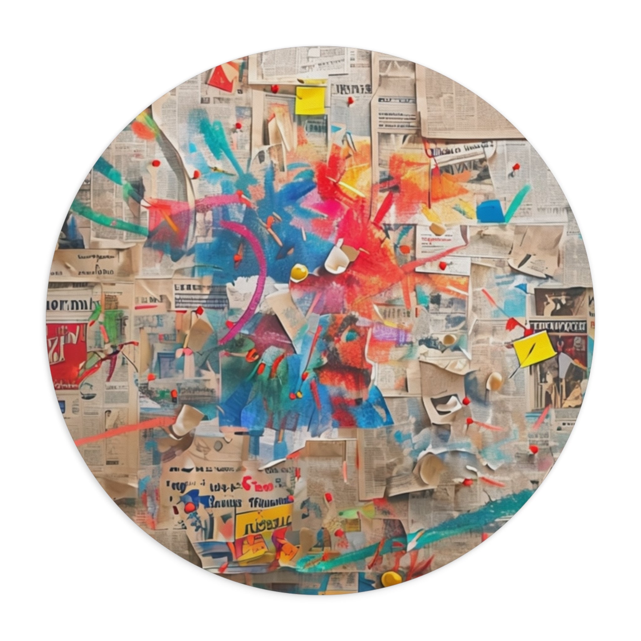 Abstract Paint Splash Mouse Pad — Colorful Collage Desk Mat