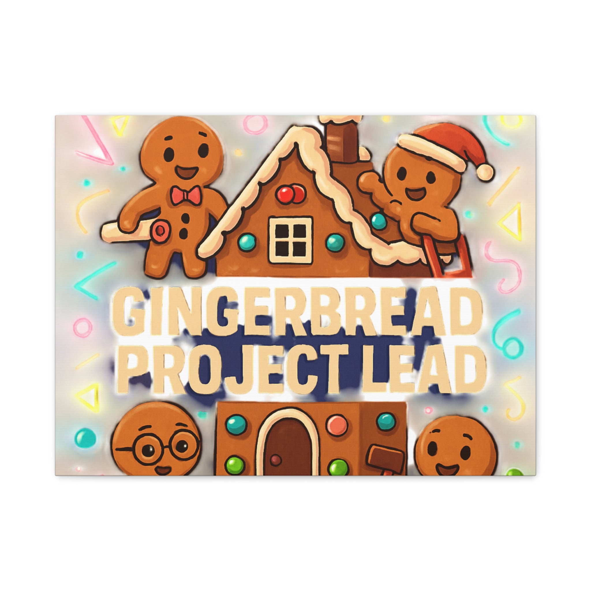 Gingerbread Project Lead Canvas Art — Holiday Kitchen Wall Decor
