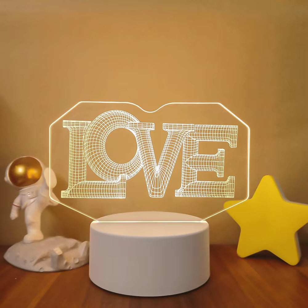 Transform Your Space with the 3D LED Night Light - A Creative Illusion Lamp for Home Decor