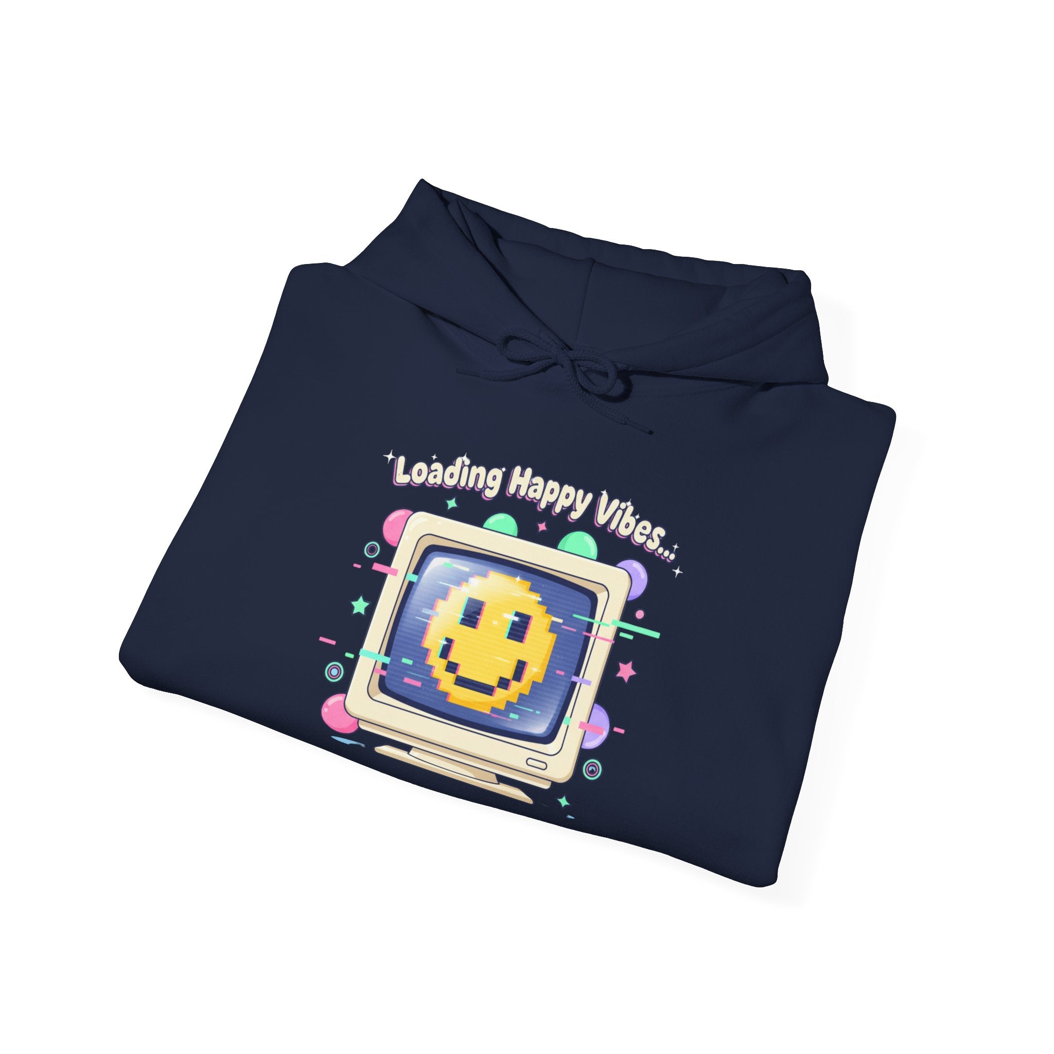 Virtual Pet Popup Hoodie | Y2K retro tech, pixel smile interface
