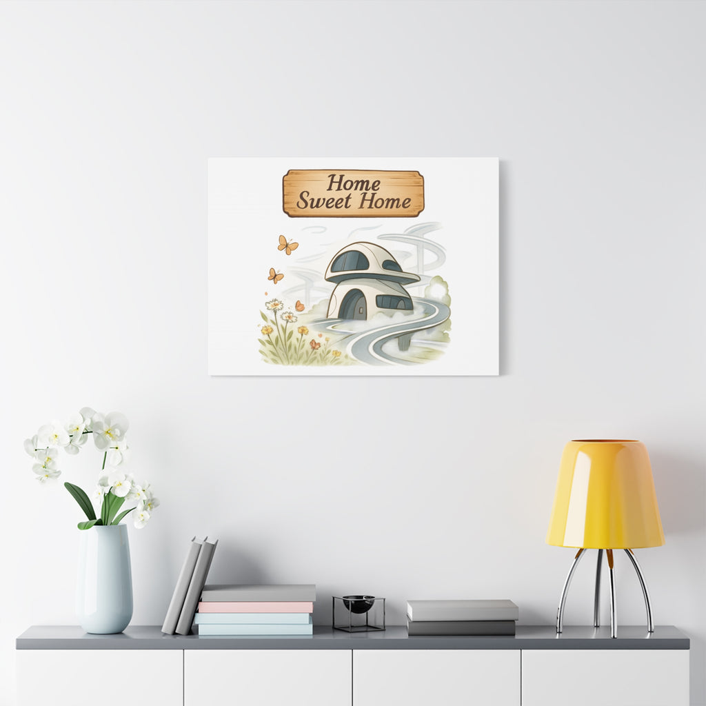 Home Sweet Home Canvas Wall Art — Cozy Cottage Matte Stretched Canvas