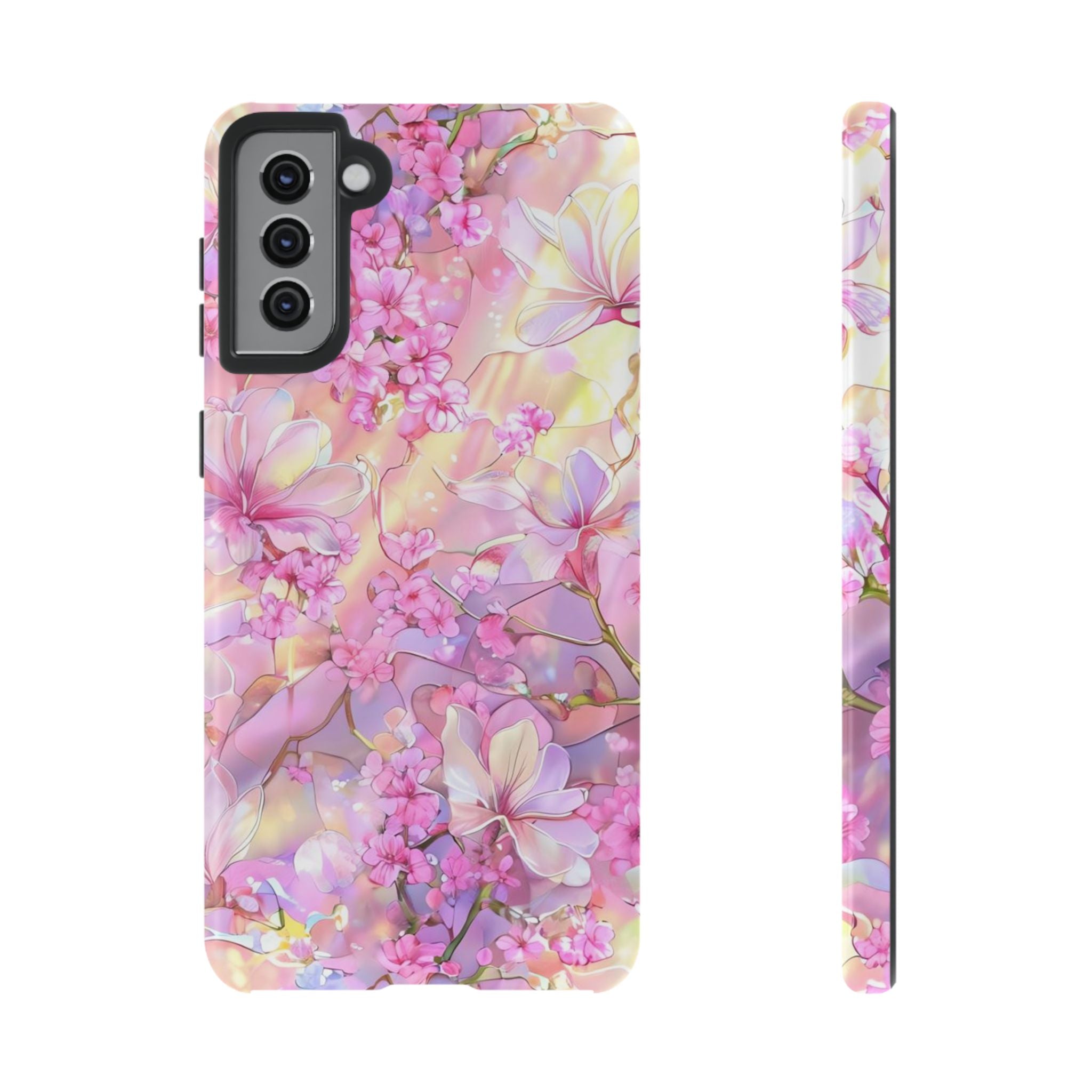 Floral Elegance Tough Phone Case – Dual-Layer Protection for iPhone 17/16/15 & Samsung | Glossy or Matte Finish | Morphesa