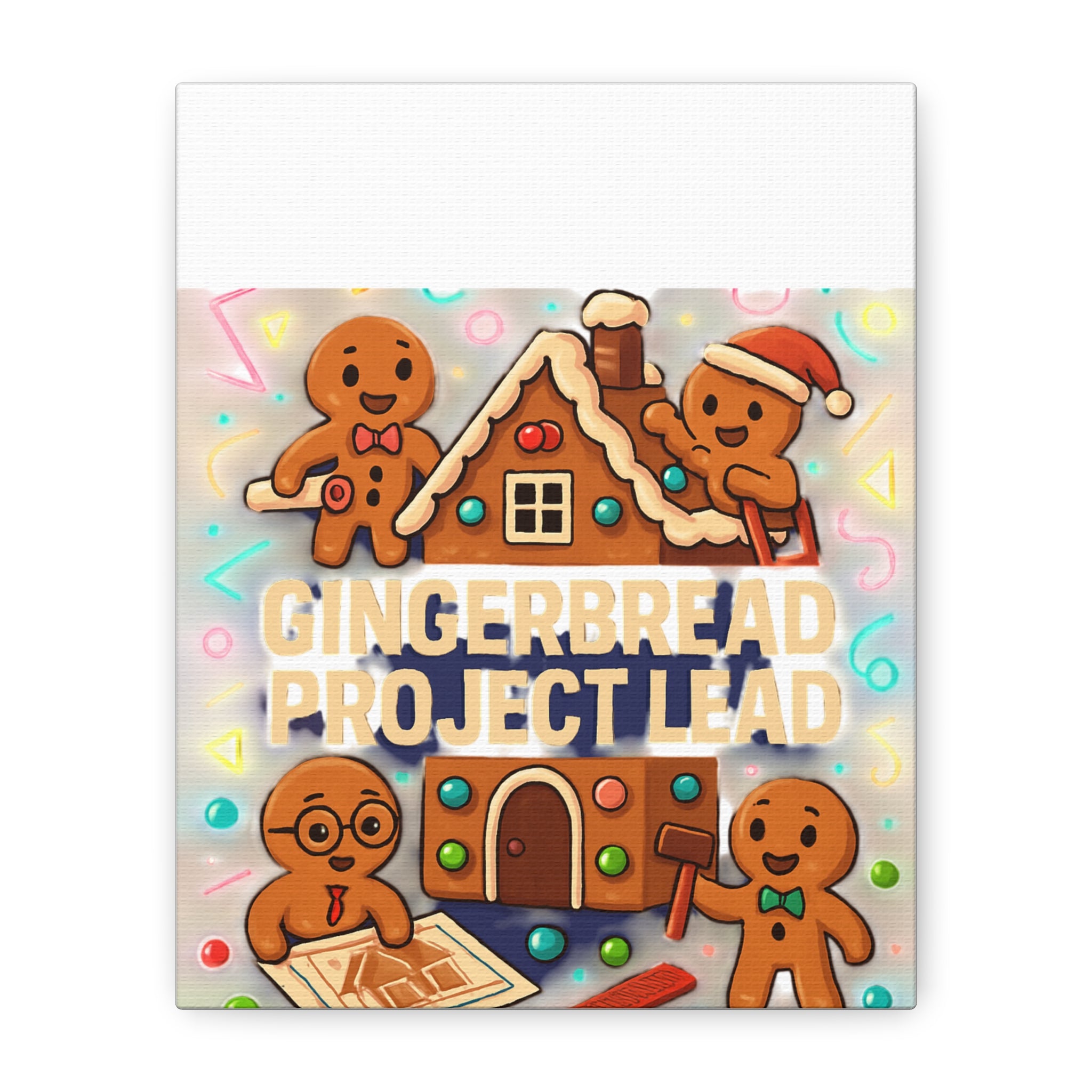 Gingerbread Project Lead Canvas Art — Holiday Kitchen Wall Decor