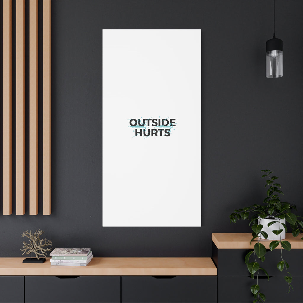 OUTSIDE HURTS Canvas Wall Art | Wind-Chill Minimalism, winter meme