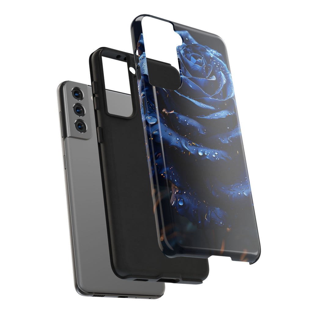iPhone 17 Pro Max Tough Phone Case - Elegant Blue Rossy Design