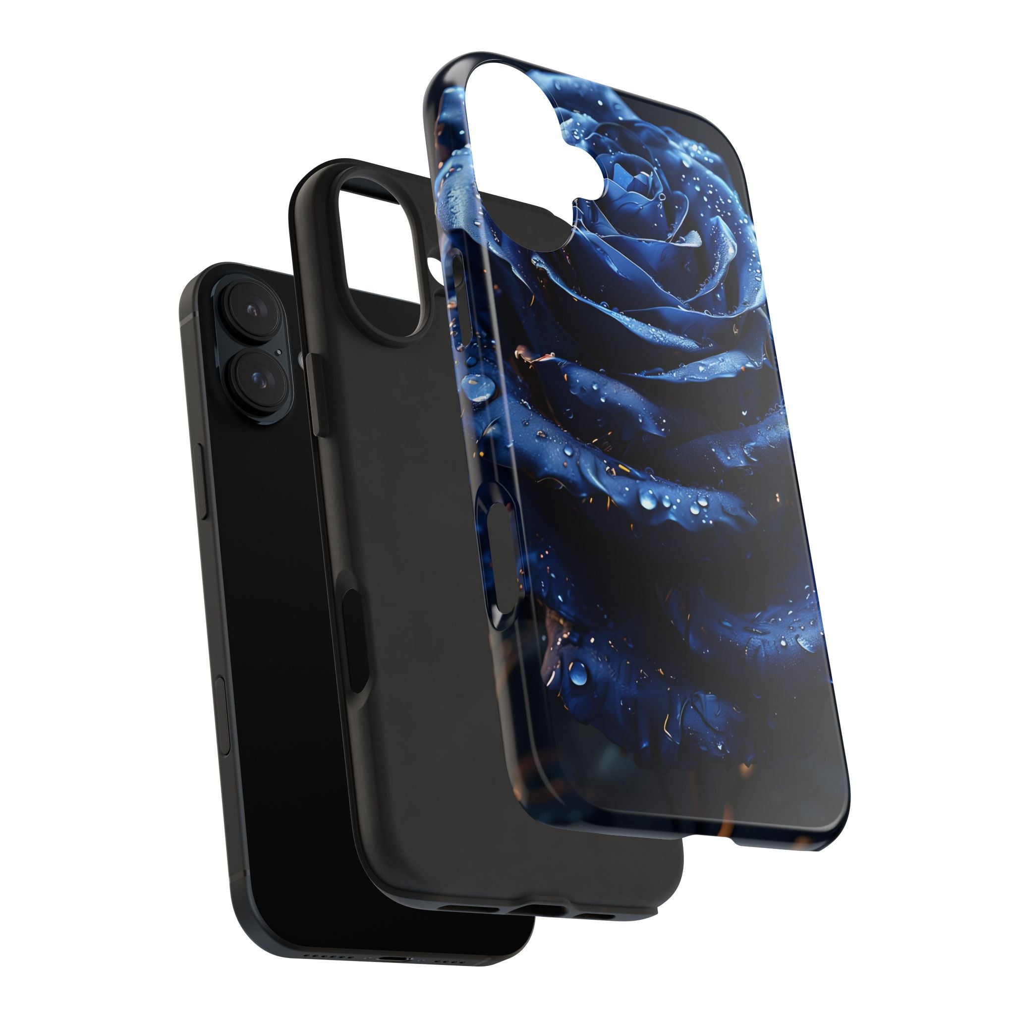 iPhone 17 Pro Max Tough Phone Case - Elegant Blue Rossy Design