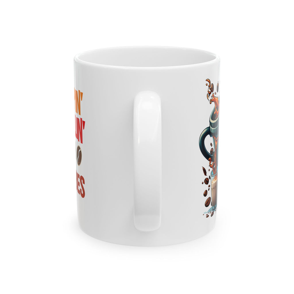 Sippin Chilling with Coffee and Vibes - Cute Mug, Ceramic Mug, Coffee Mug, Latte Mug, Mom Mug, Mugs with Sayings, Gift for Her