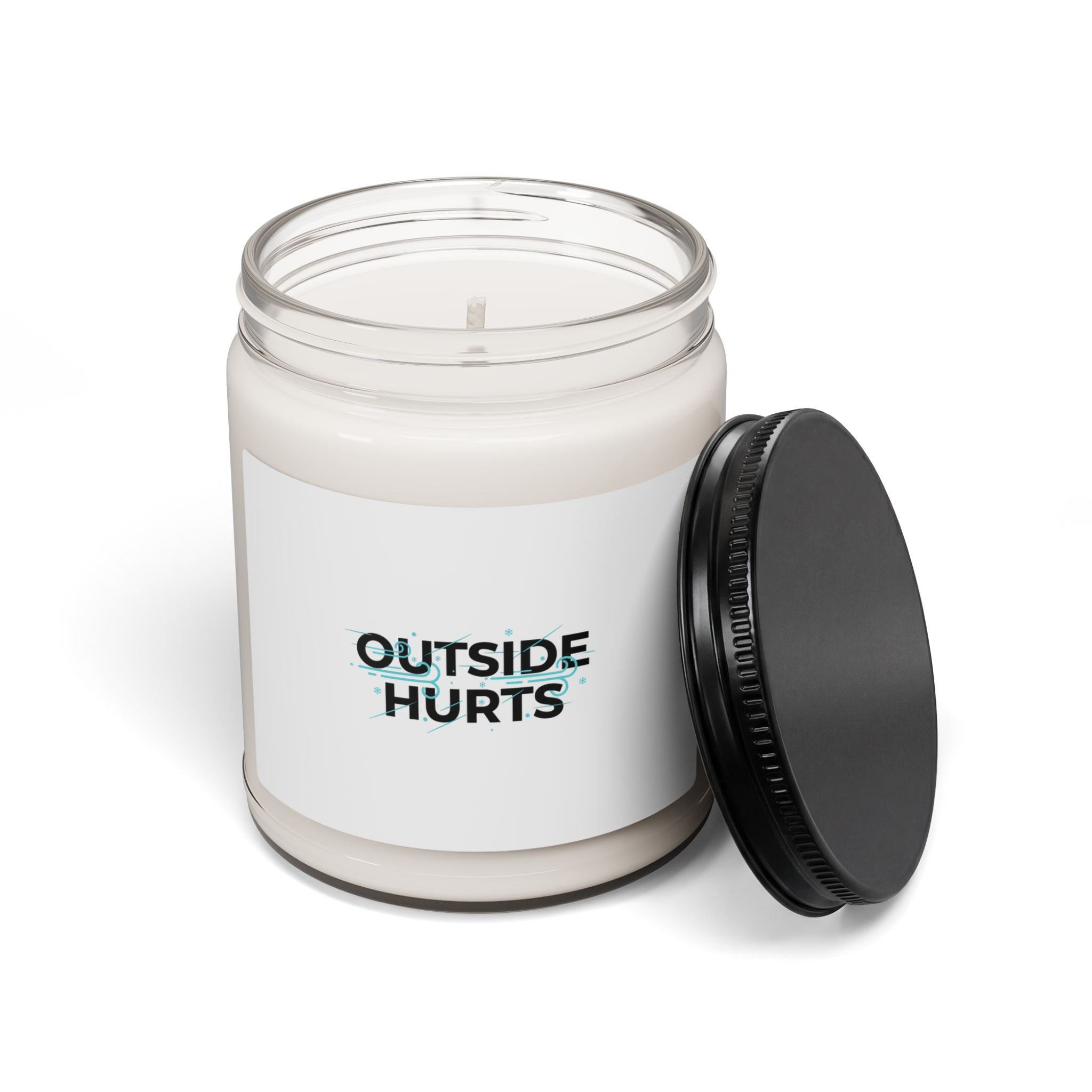 OUTSIDE HURTS Soy Candle, Minimalist Winter Meme, Cold Humor