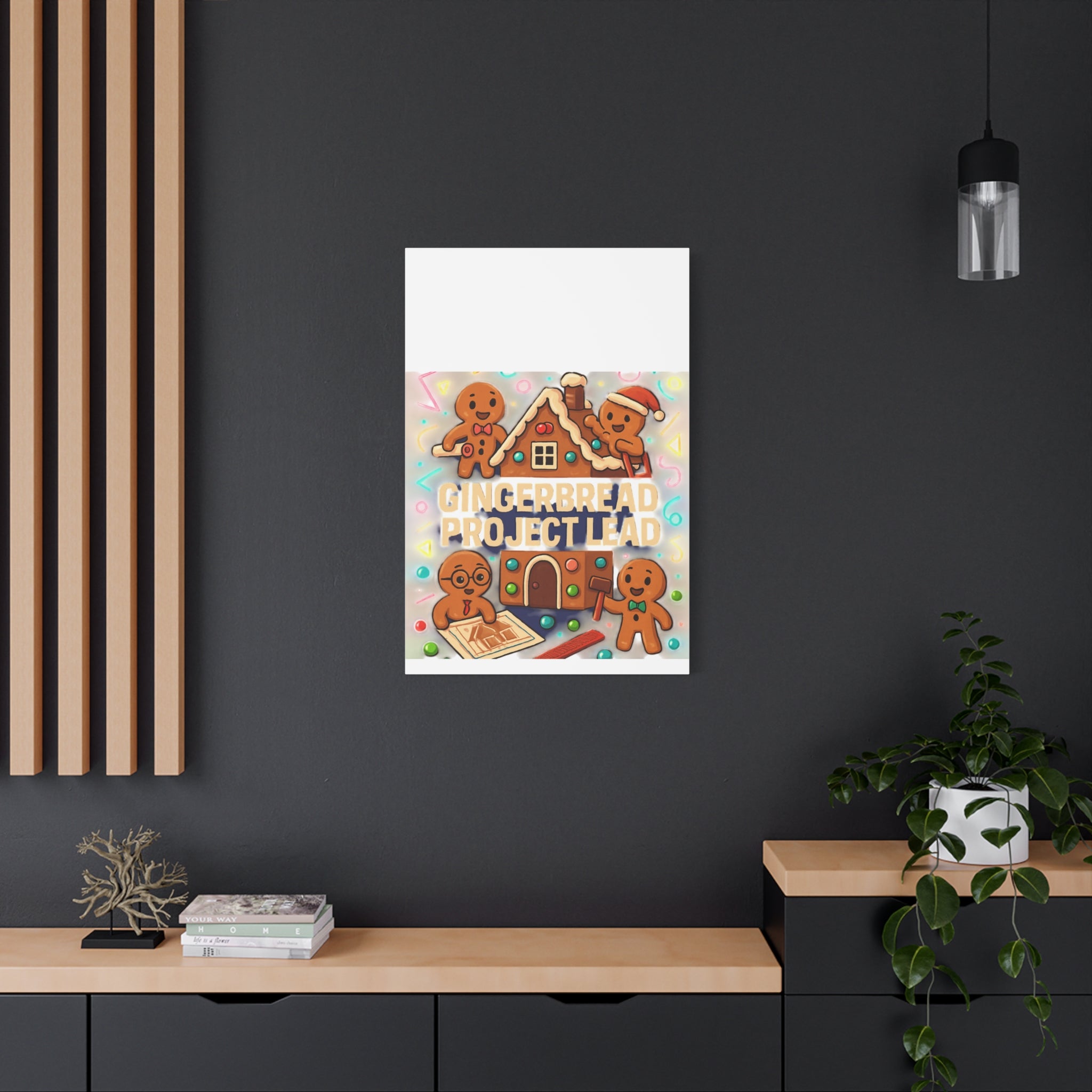 Gingerbread Project Lead Canvas Art — Holiday Kitchen Wall Decor