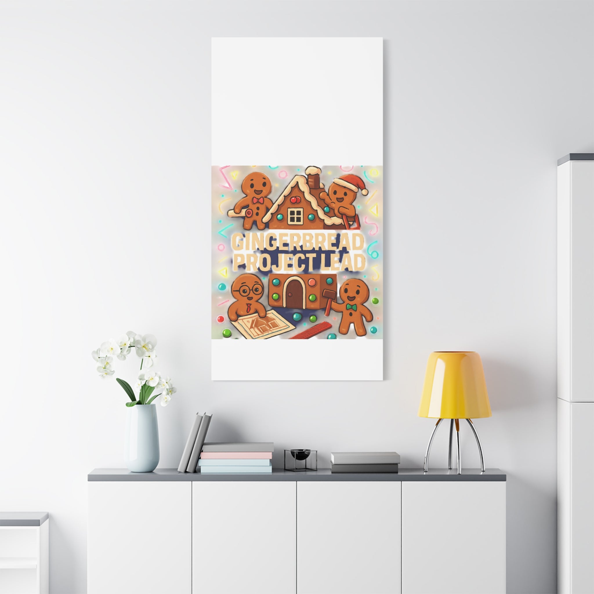 Gingerbread Project Lead Canvas Art — Holiday Kitchen Wall Decor