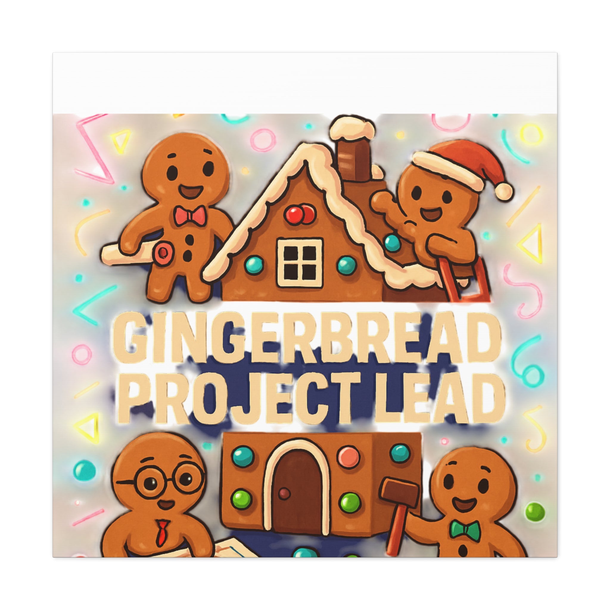 Gingerbread Project Lead Canvas Art — Holiday Kitchen Wall Decor