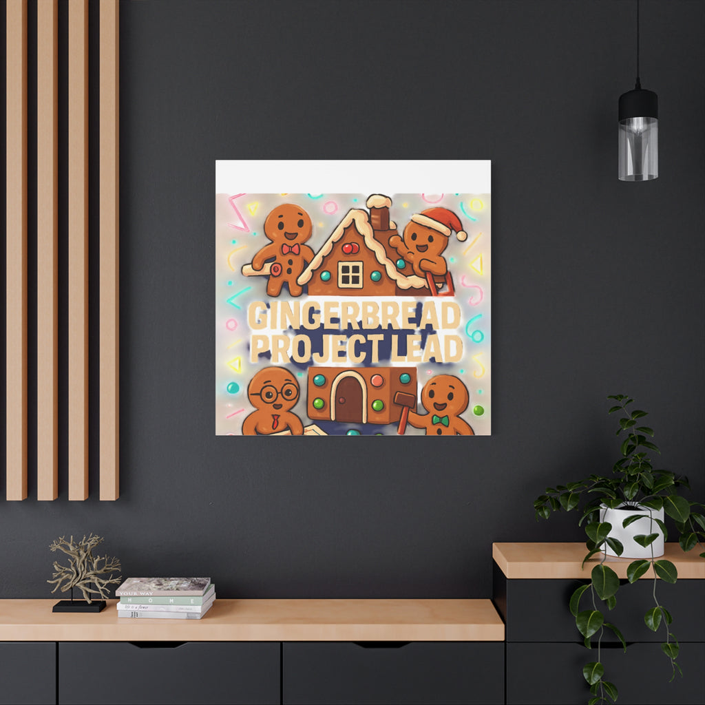 Gingerbread Project Lead Canvas Art — Holiday Kitchen Wall Decor