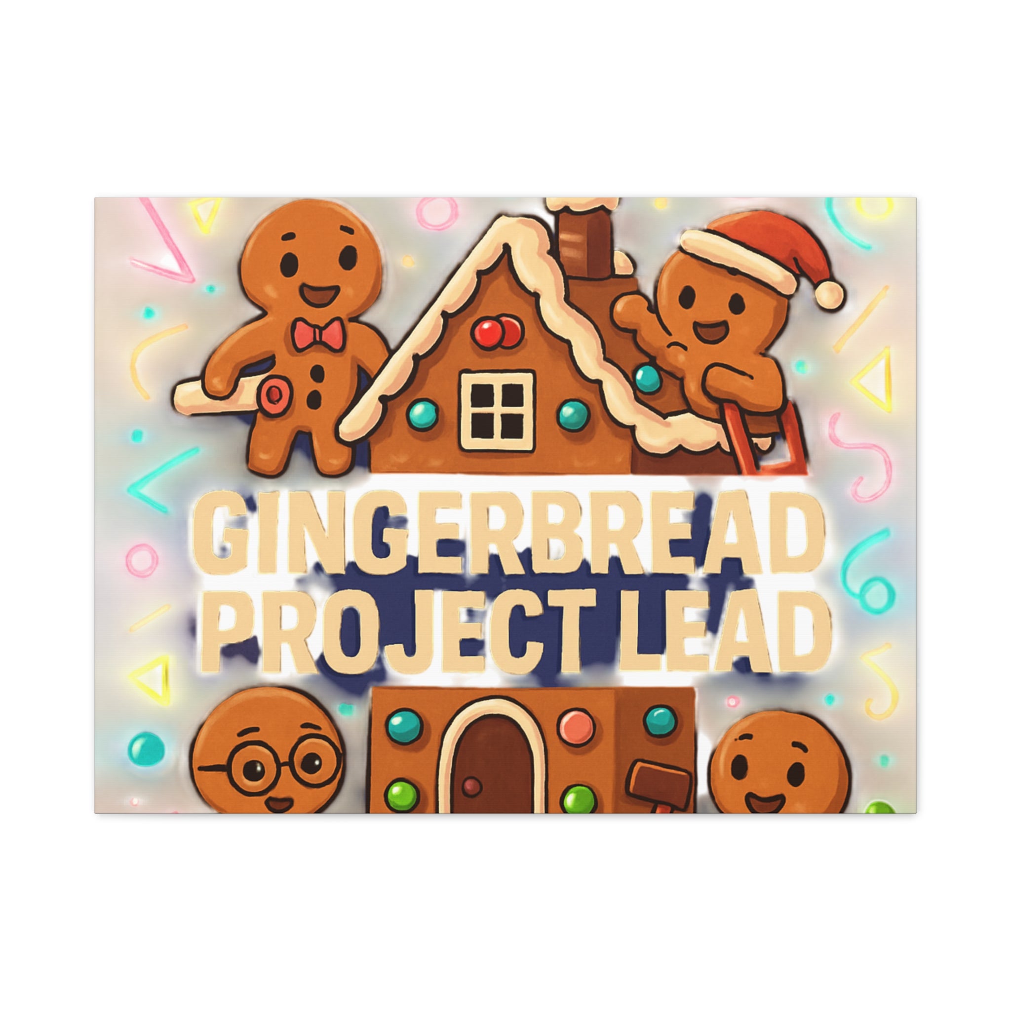 Gingerbread Project Lead Canvas Art — Holiday Kitchen Wall Decor