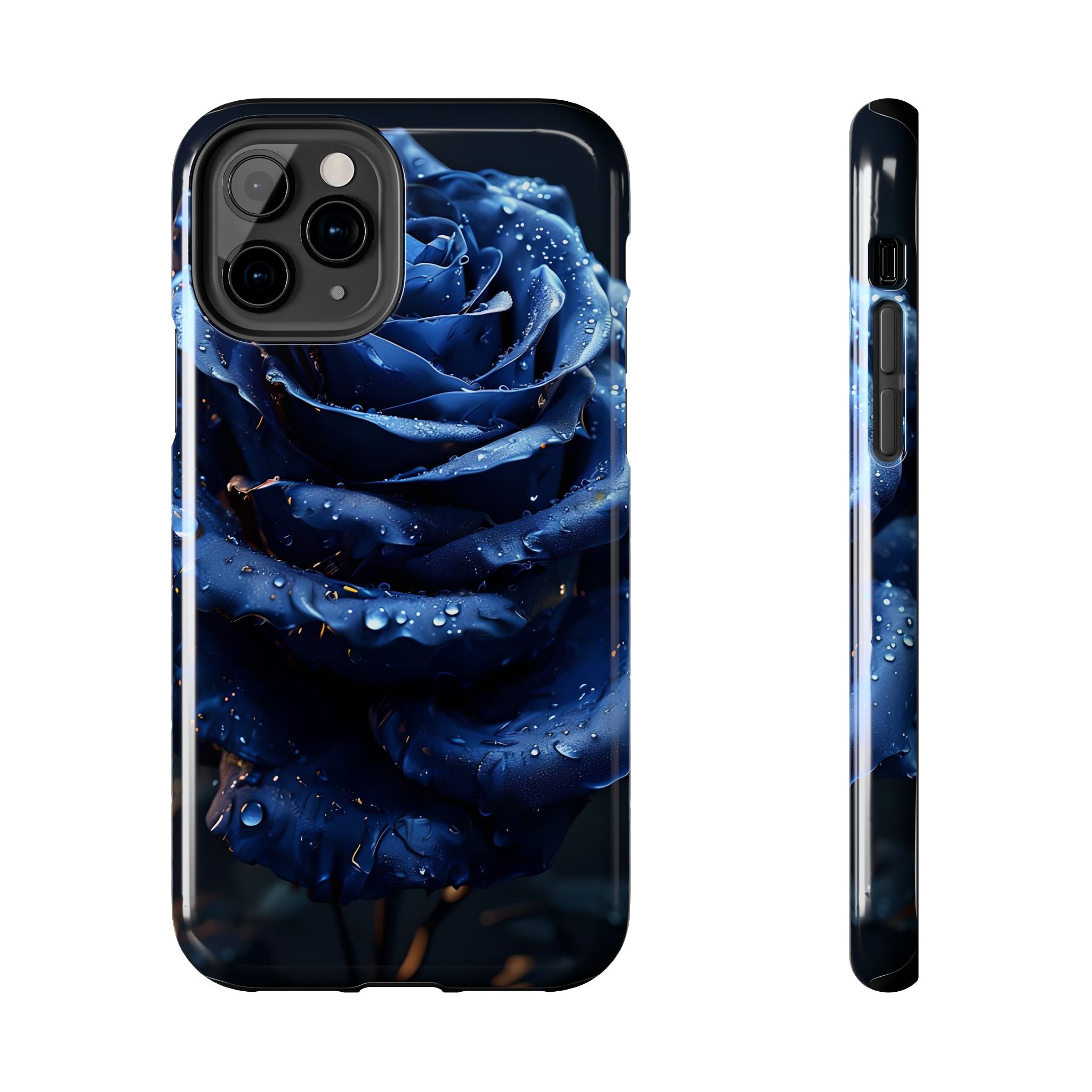 iPhone 17 Pro Max Tough Phone Case - Elegant Blue Rossy Design