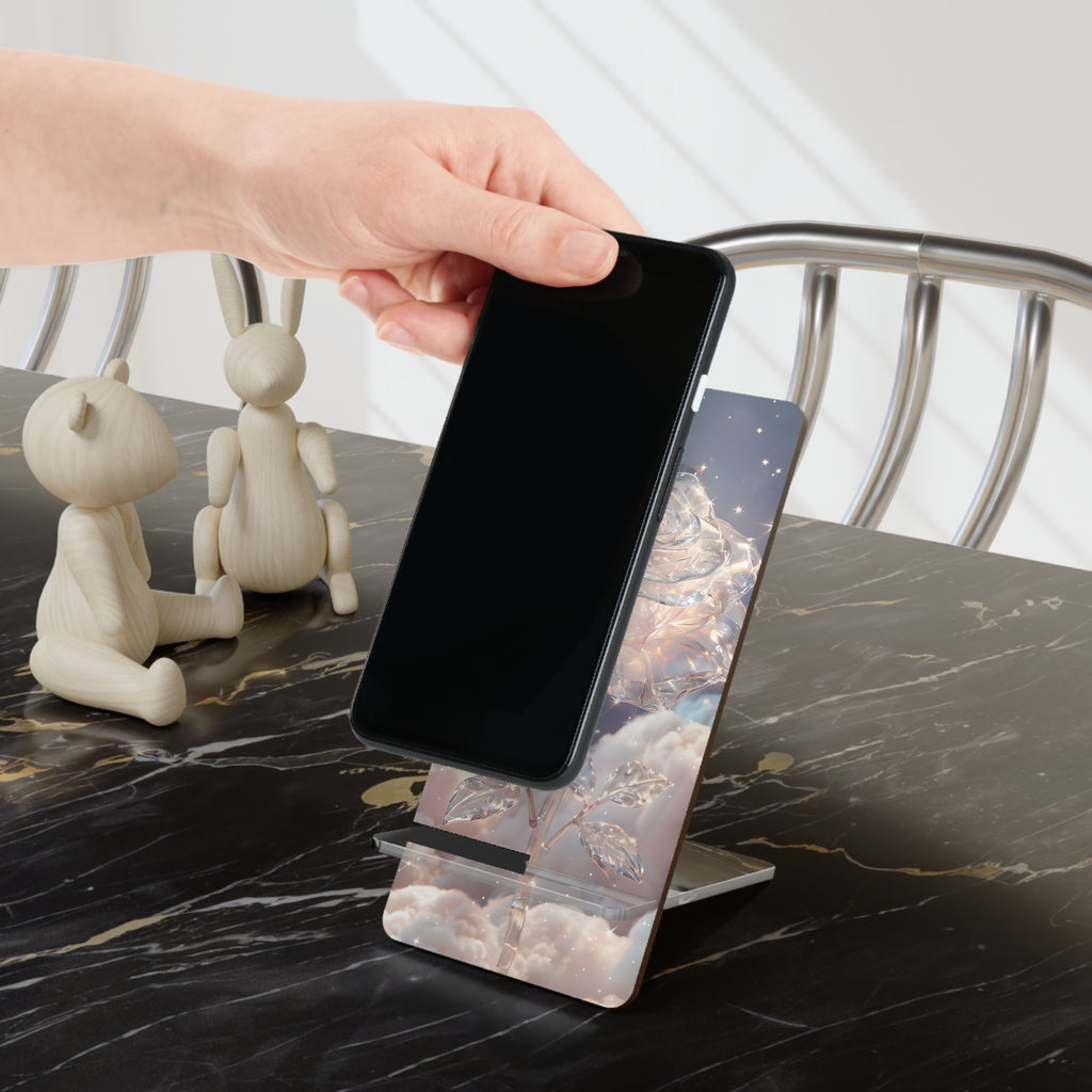 Elegant Smartphone Stand with Rose Design, Phone Holder, Gift for Tech Lovers, Decorative Desk Accessory, Perfect for Home & Office