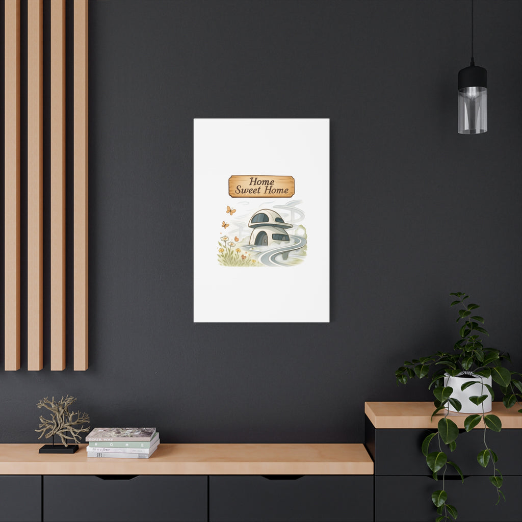 Home Sweet Home Canvas Wall Art — Cozy Cottage Matte Stretched Canvas