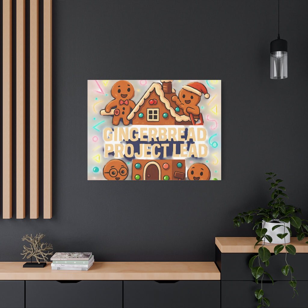 Gingerbread Project Lead Canvas Art — Holiday Kitchen Wall Decor