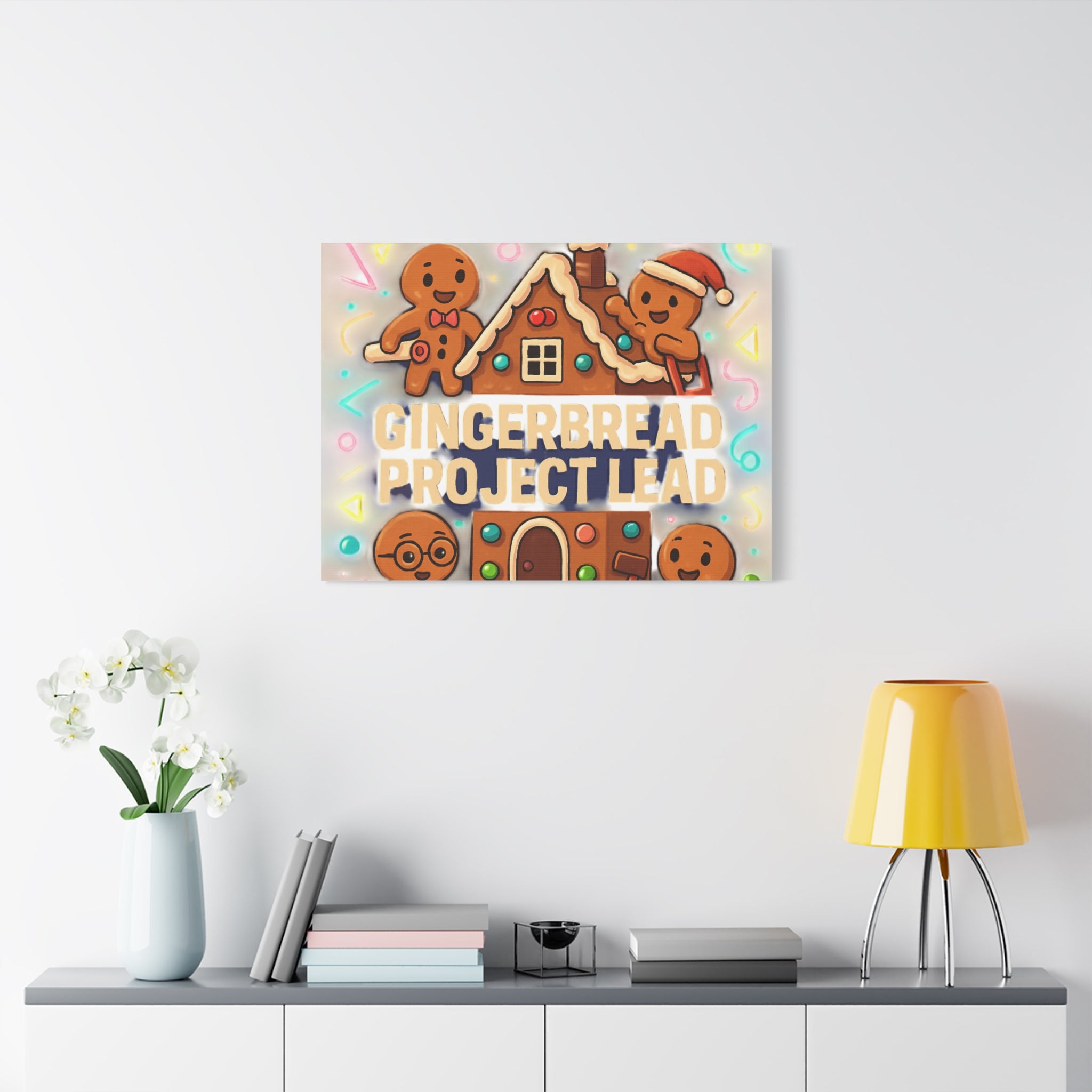 Gingerbread Project Lead Canvas Art — Holiday Kitchen Wall Decor
