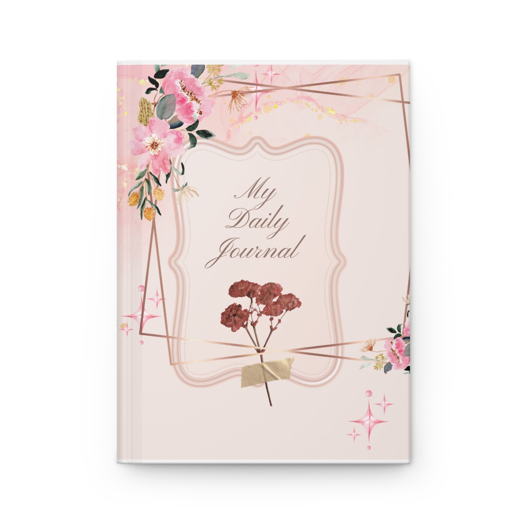 Floral Hardcover Journal - My Daily Journal, Stress Relief, Gift for Her, Elegant Planner, Writing Diary, Self-Care Notepad
