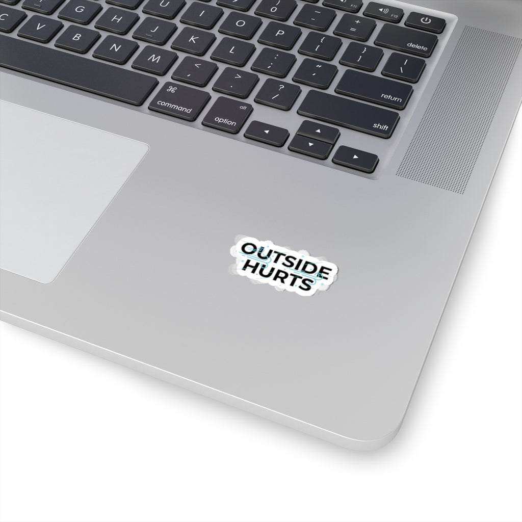 OUTSIDE HURTS Kiss-Cut Stickers | wind-chill minimalism, winter meme