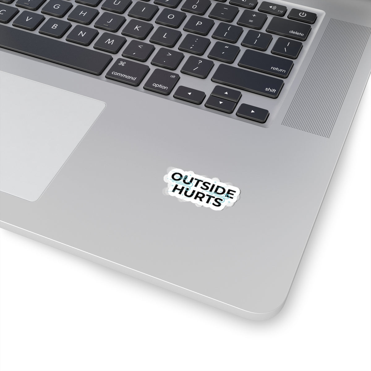 OUTSIDE HURTS Kiss-Cut Stickers | wind-chill minimalism, winter meme
