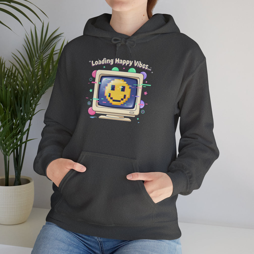 Virtual Pet Popup Hoodie | Y2K retro tech, pixel smile interface