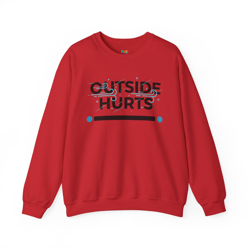 OUTSIDE HURTS Sweatshirt | Winter meme, Cold humor minimalist crewneck